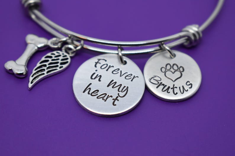 Personalized Pet Loss Bracelet Dog Memorial Gift Sympathy Gift Etsy
