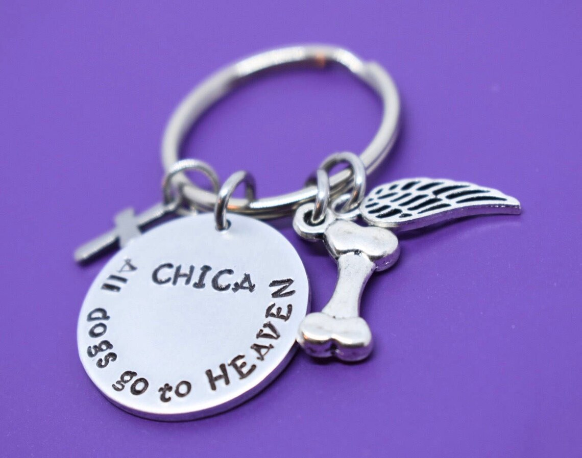 Personalized Pet Memorial Keychain Dog Loss Sympathy Gift Etsy