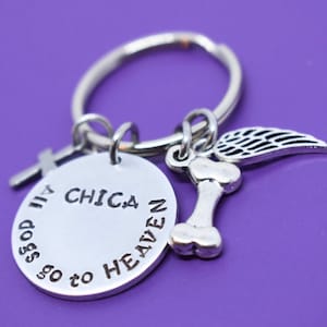 Personalized Pet Memorial Keychain, Dog loss sympathy gift, All dogs go to heaven, Remembrance