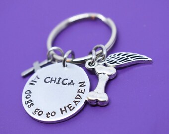 Personalized Pet Memorial Keychain, Dog loss sympathy gift, All dogs go to heaven, Remembrance