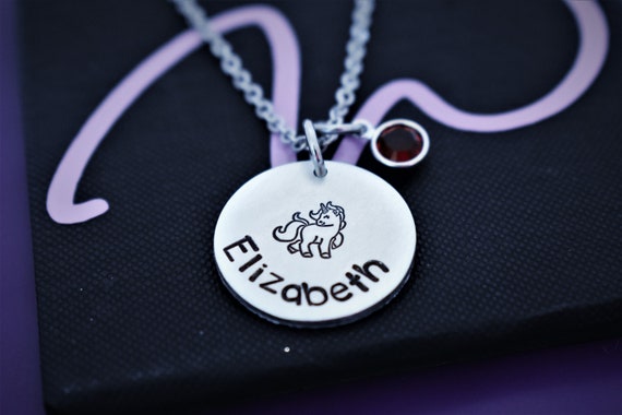 Personalized Unicorn Necklace. Little Girls Jewelry. Unicorn Gifts 18+ 2