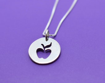 Apple Necklace - Teacher Appreciation Gifts - Kindergarten Preschool Teacher Gifts - Personalized Teacher Jewelry - Apple Charm