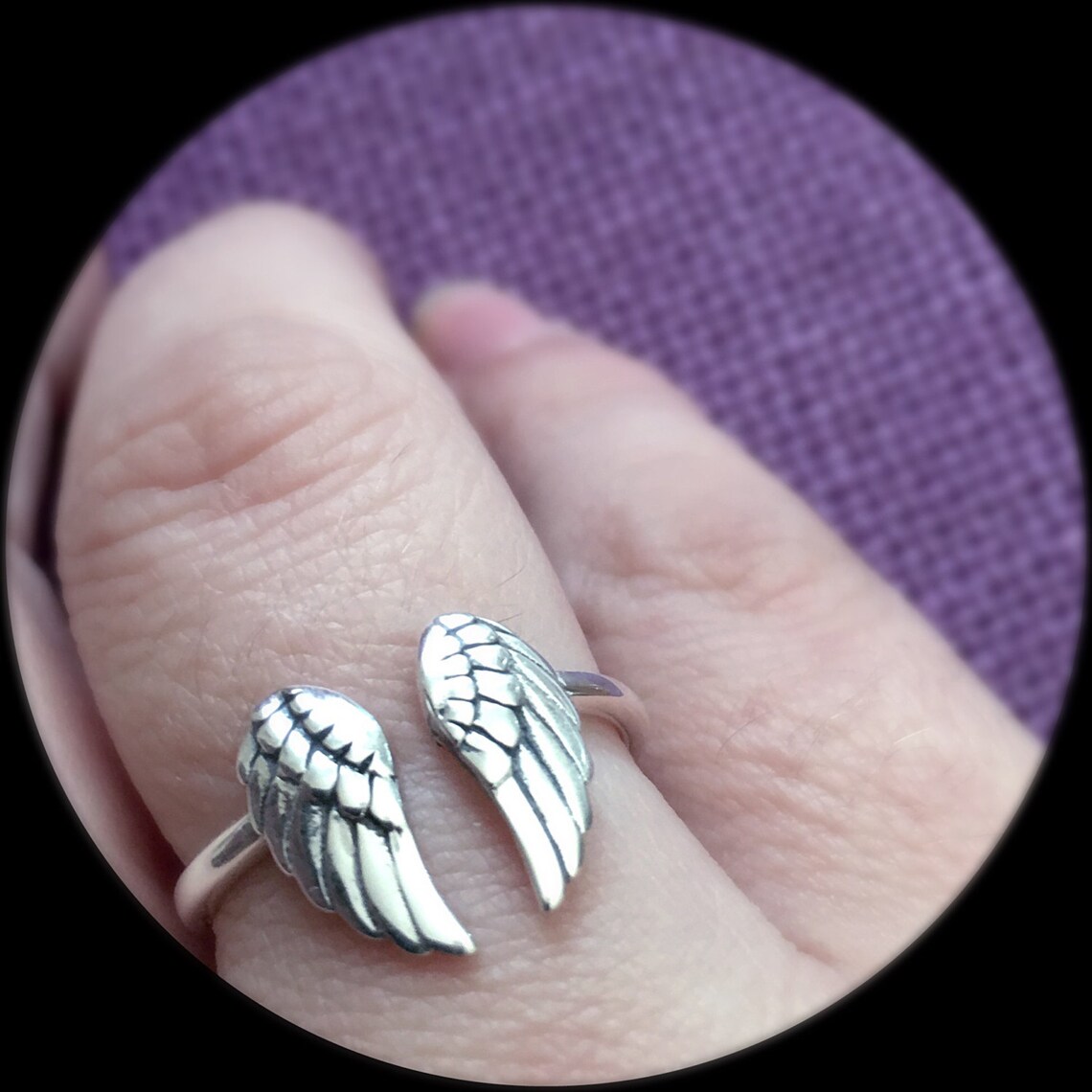 Angel Wing Ring Memorial Jewelry Sterlig silver wing Etsy