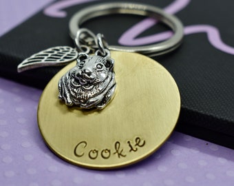 Guinea pig memorial keychain, person custom Guinean pig loss gift, sympathy, guinea pig critter gift