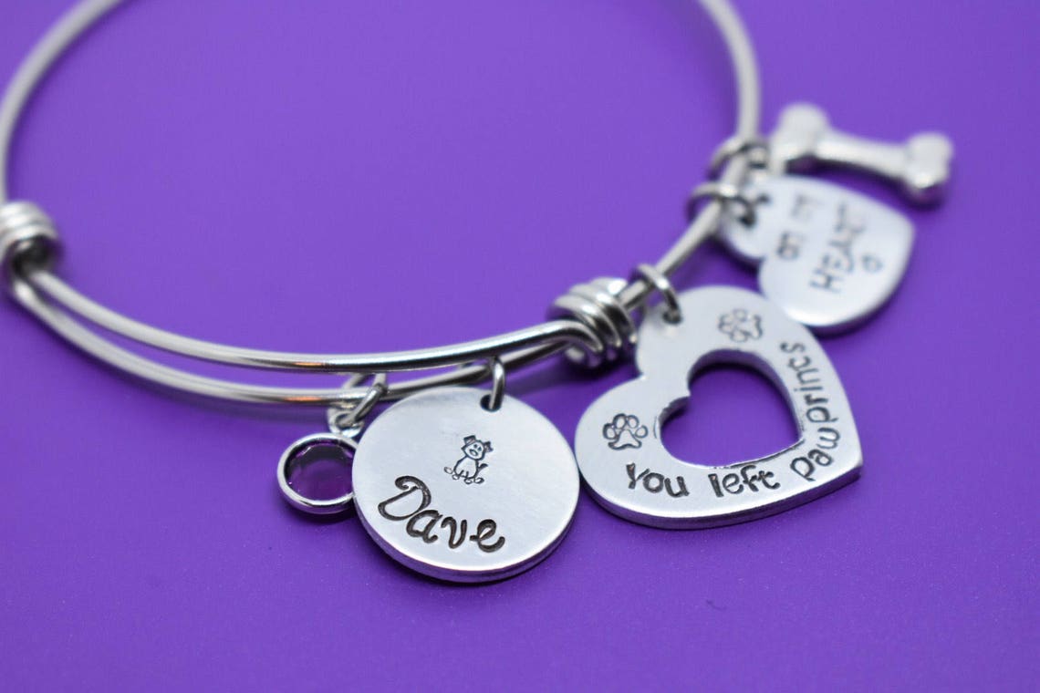 Pet Memorial Jewelry Personalized Dog Memorial Bracelet Pet Etsy