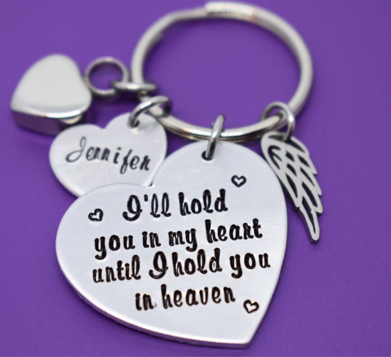 Memorial Jewelry Urn -I/'ll hold you in my heart until i hold you in heaven Cremation Memorial Jewelry Keychain Loss of Loved One Keeps