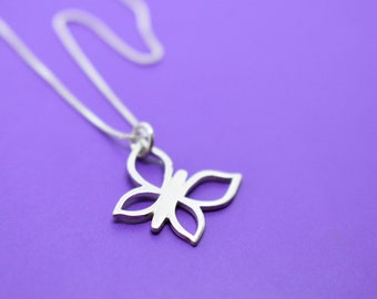 Butterly Necklace - Small Butterfly Jewelry  - Sterling Silver Butterfly Necklace - Gift - Gift for Daughter - Graduation Gift