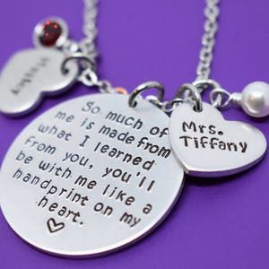 Apple Necklace - Teacher Appreciation Gifts - Kindergarten Preschool Teacher Gifts - Personalized Teacher Jewelry - Apple Charm