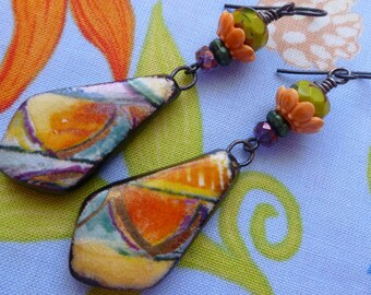 Tropical Fruits, Colorful Exotic Earrings, OOAK Eye-Catching Jewelry, Gift for Girlfriend, OOAK Handcrafted, KiyoiDesign, Northernblooms