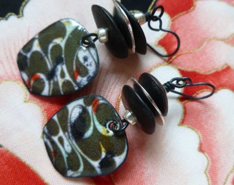 Orcas, Contemporary Black And White Earrings, Indigenous Theme, Unique Artisan Made Gift, JosephineBeads, Northernblooms