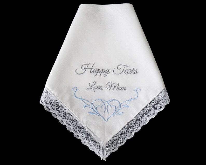 Lillian Rose Sister Wedding Gift Blue Embroidered Hankie
