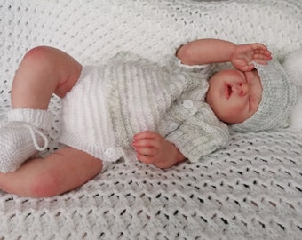 20/21 inch Reborn Doll or 0-3 months Baby Hand Knitted 4 piece Angel set