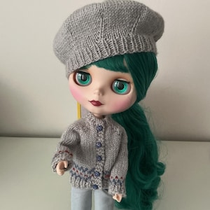 Blythe Knitted Cardigan and Beret - for Blythe Doll
