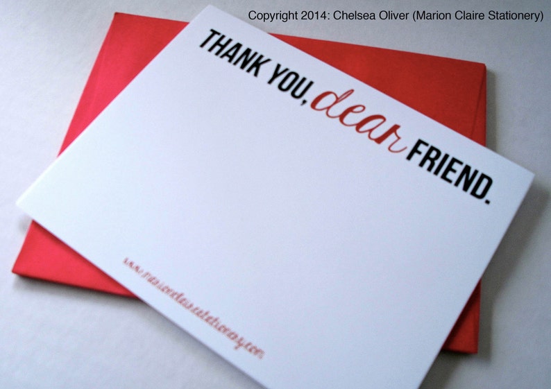 Dear Friend Thank You Notecards