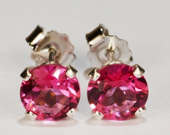 Topaz Square Crystal Earrings Pink Topaz Earrings Princess Cut Pink Topaz Earrings Sagittarius Star Sign