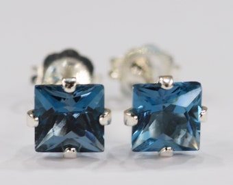Solitaire Stud Earrings 14K Rose Gold Over .925 Sterling Silver Gold /& Diamonds Jewellery 4.15 CT Princess Cut Peridot 9MM