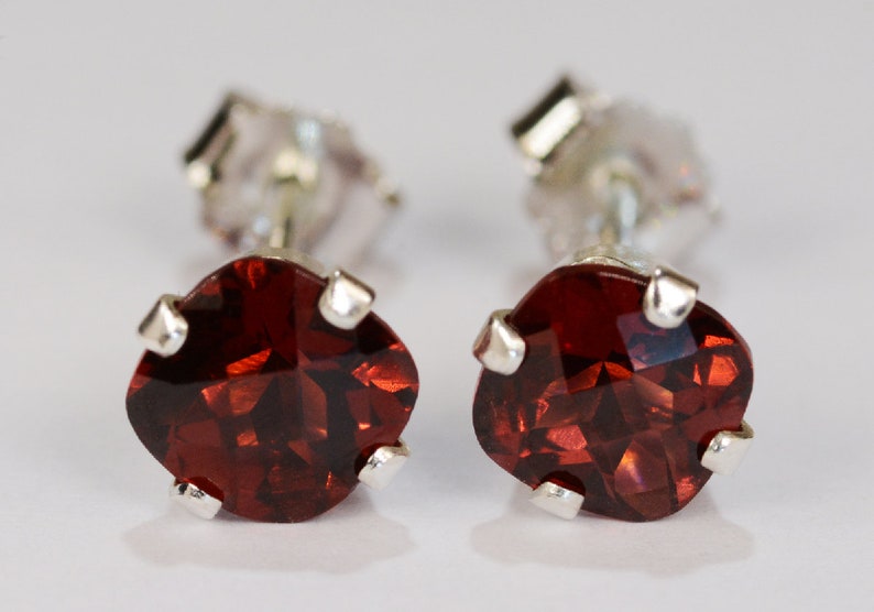 Red Orange Earrings.925 Sterling Silver Setting6mm Etsy