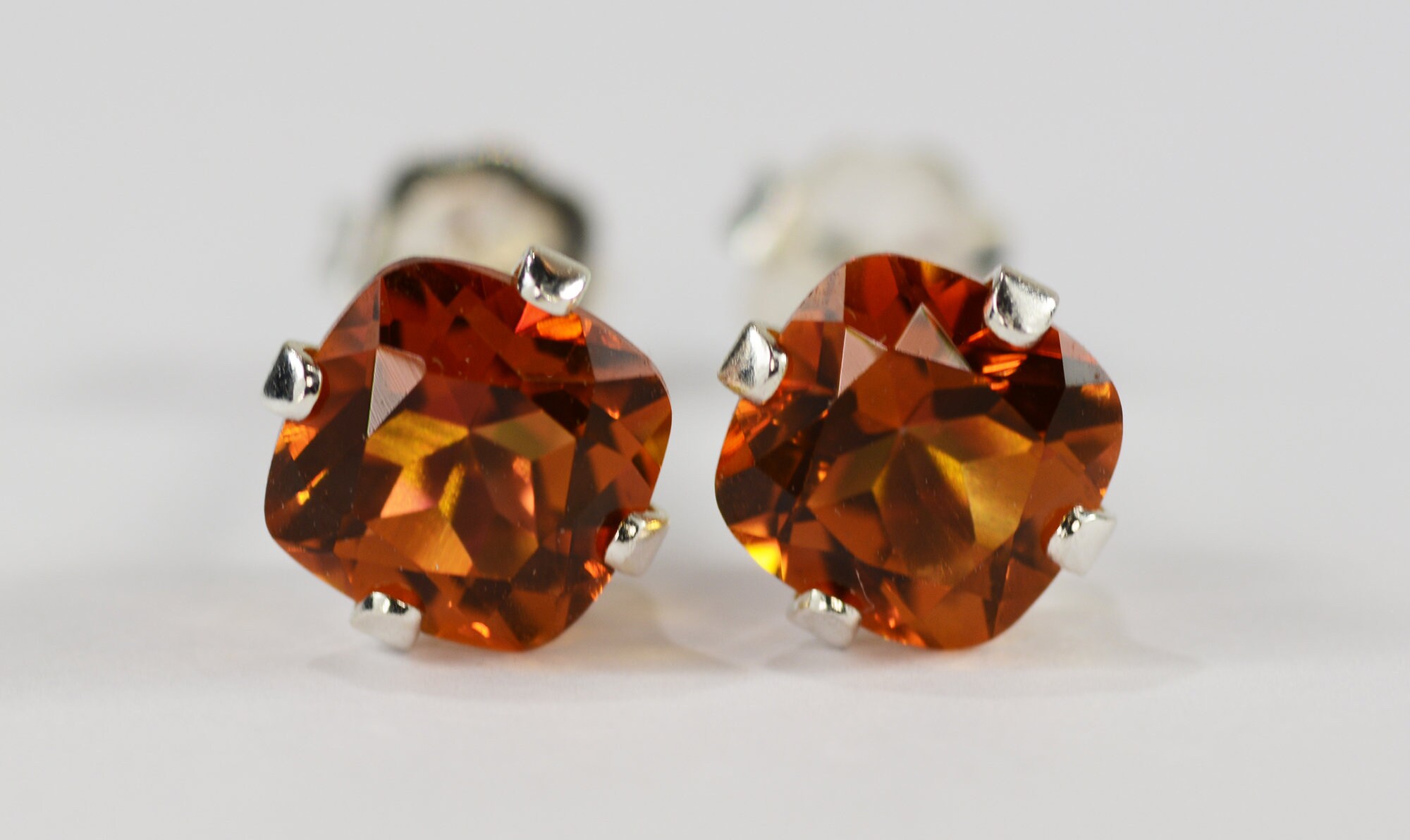 Orange topaz earrings best sale