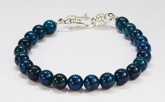 Apatite Spiritual Bead Bracelet~.925 Sterling Silver Clasp~8mm Beads~Custom Sizing