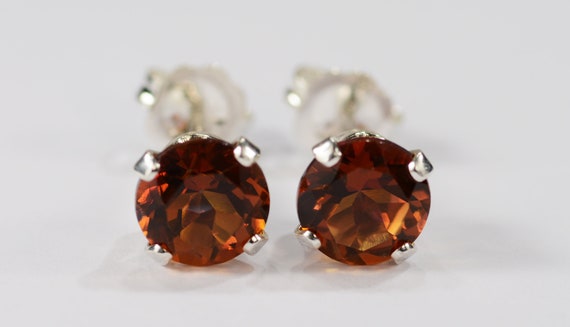 Mystic Autumn Fire Topaz Earrings .925 Sterling Silver Setting~6mm Round Cut~Genuine Natural Mined Gemstones