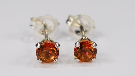 Topaz Mystic Autumn Fire Earrings~.925 Sterling Silver Setting~4mm Round~Genuine Natural Mined