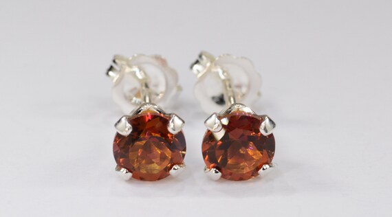Mystic Autumn Fire Topaz Earrings~.925 Sterling Silver Setting~5mm Round Cut~Genuine Natural Mined Gemstones