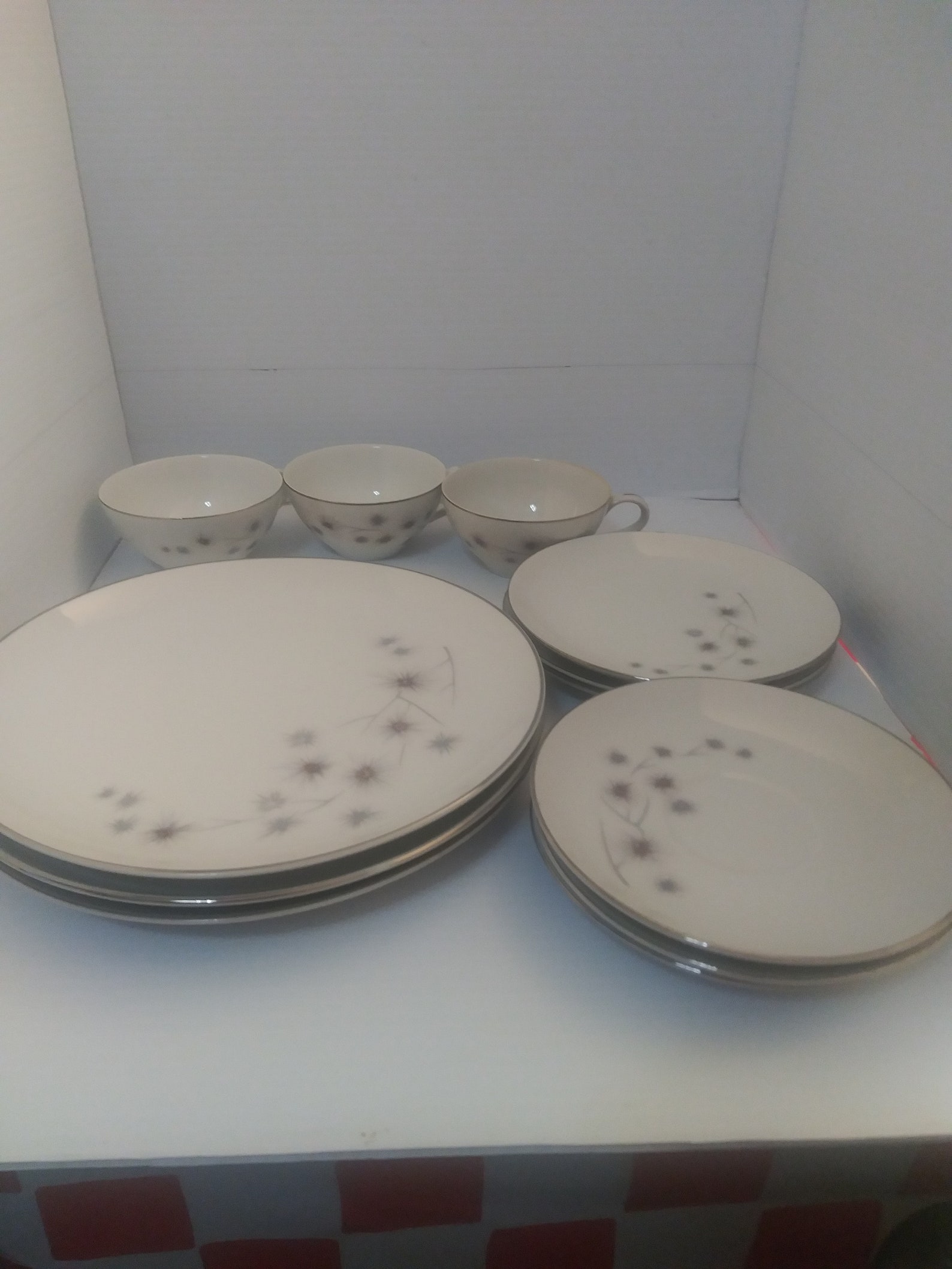 Creative Fine China Japan 1014 Platinum Starburst China 12 Pieces 3