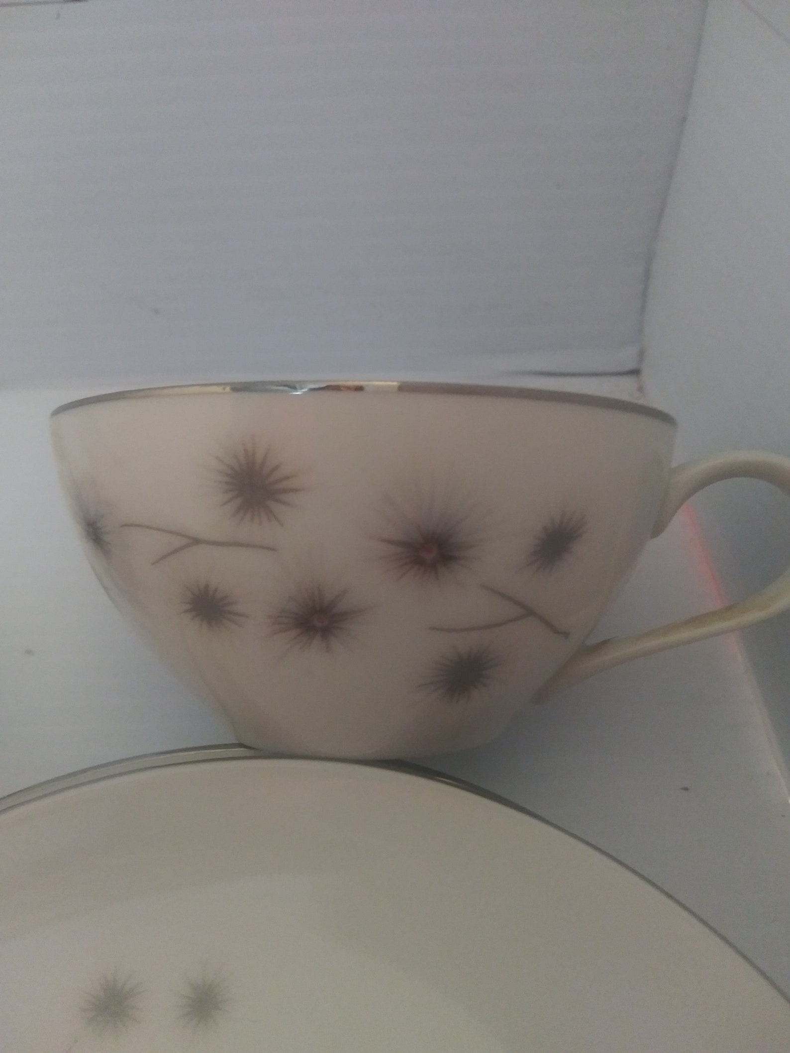 Creative Fine China Japan 1014 Platinum Starburst China 12 Pieces 3