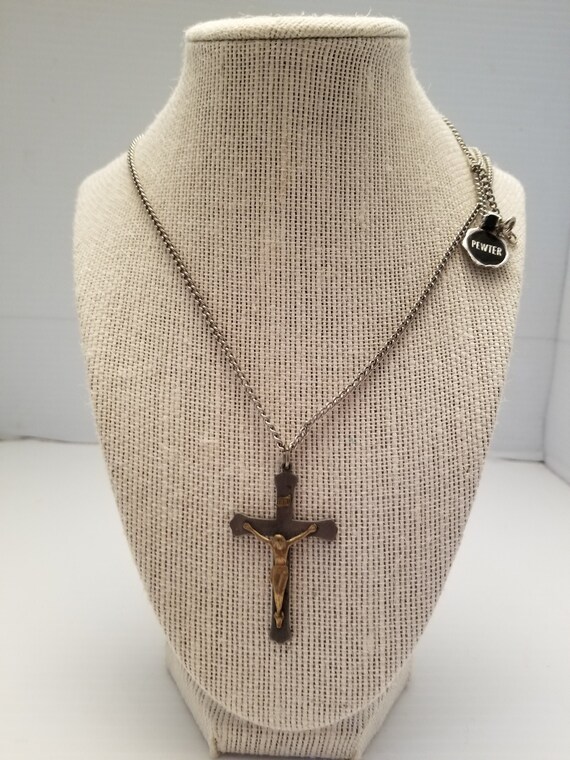 Vintage Pewter Cross-Crucifix