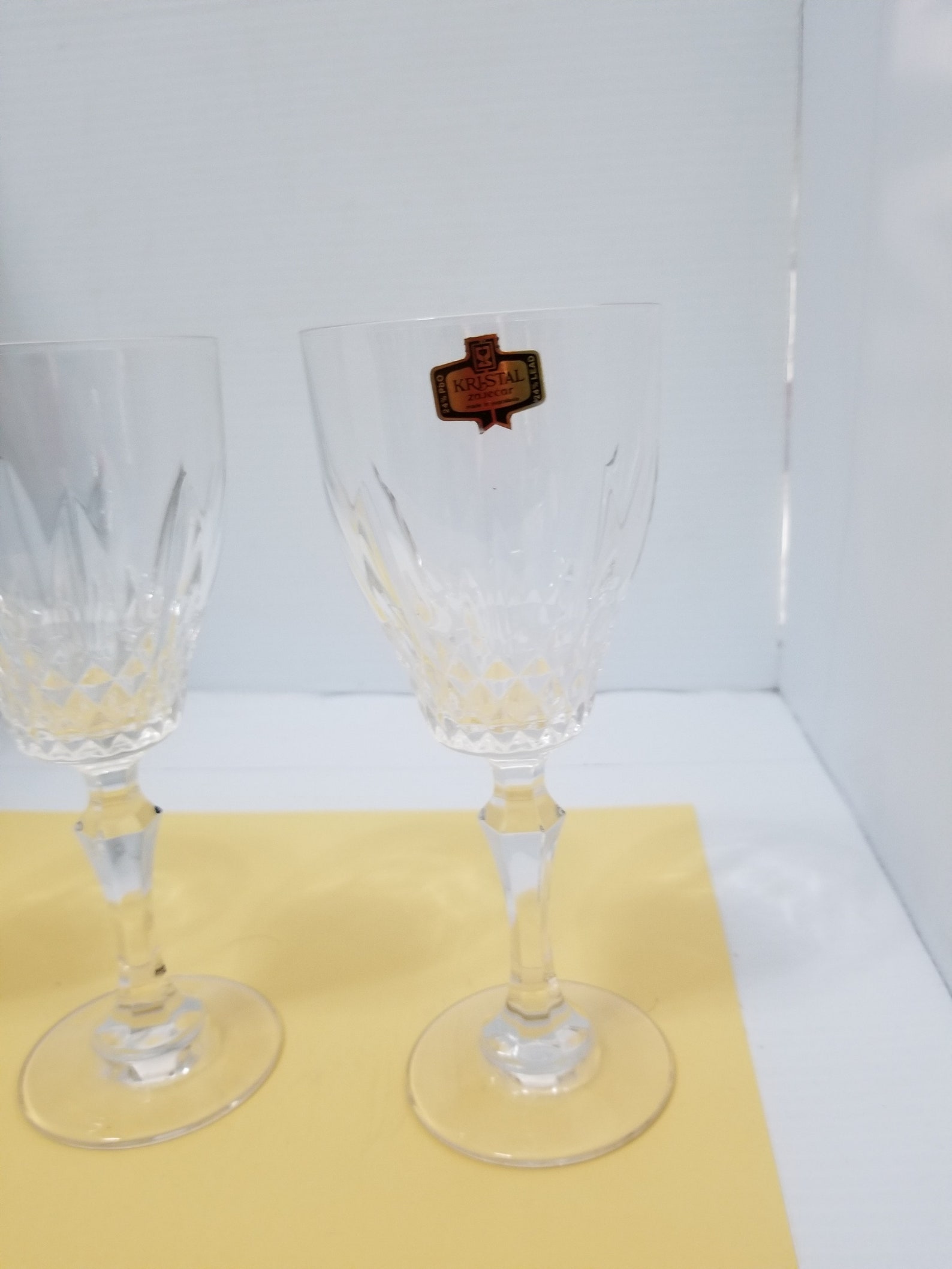 Two Kristal Zajecar 24 Lead Crystal Cocktail Glasses Etsy