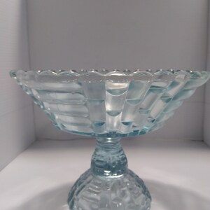 Large Compote Pedestal Bowl with Horizontal Line