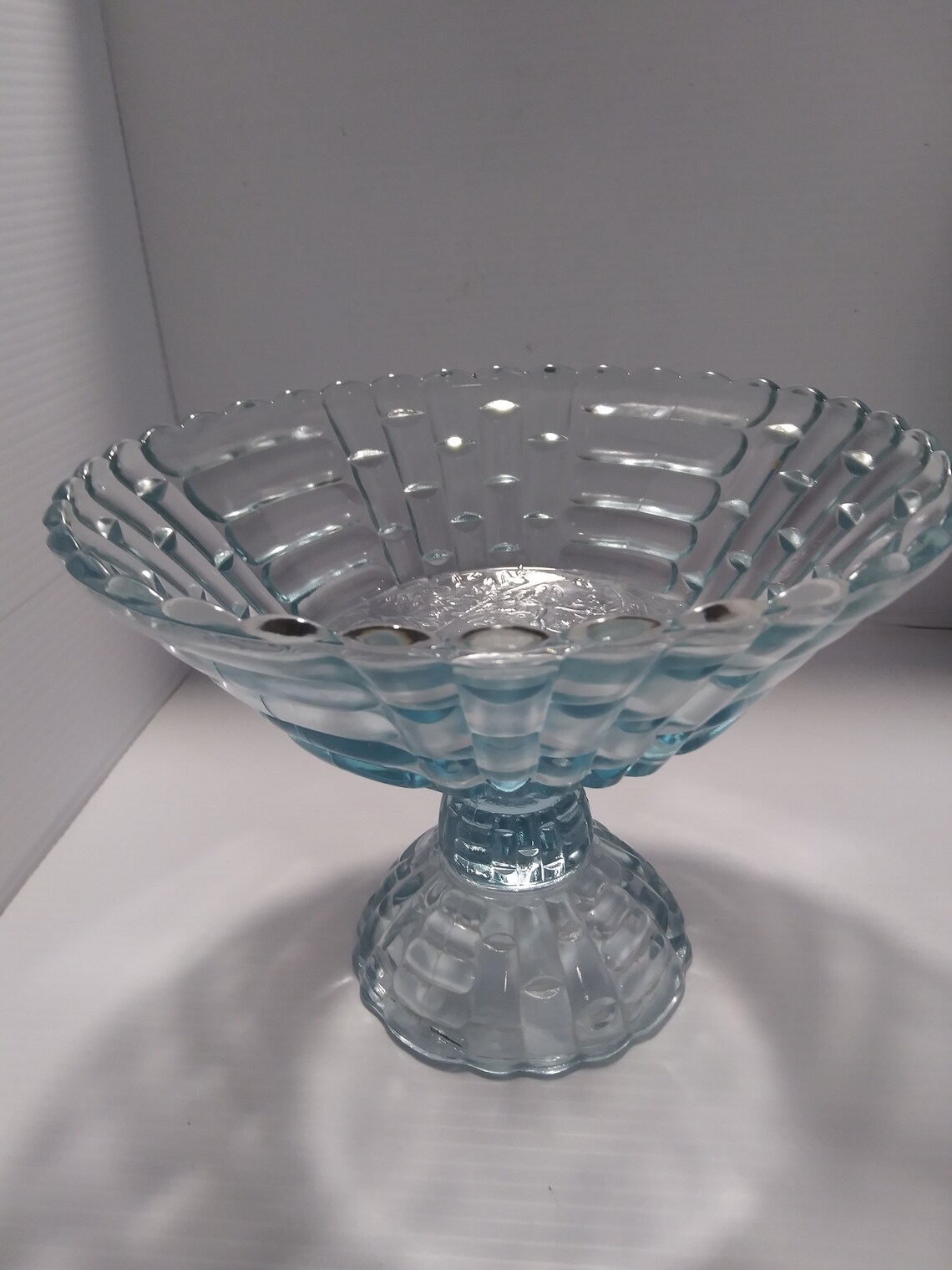 Large Compote Pedestal Bowl With Horizontal Line Etsy Singapore