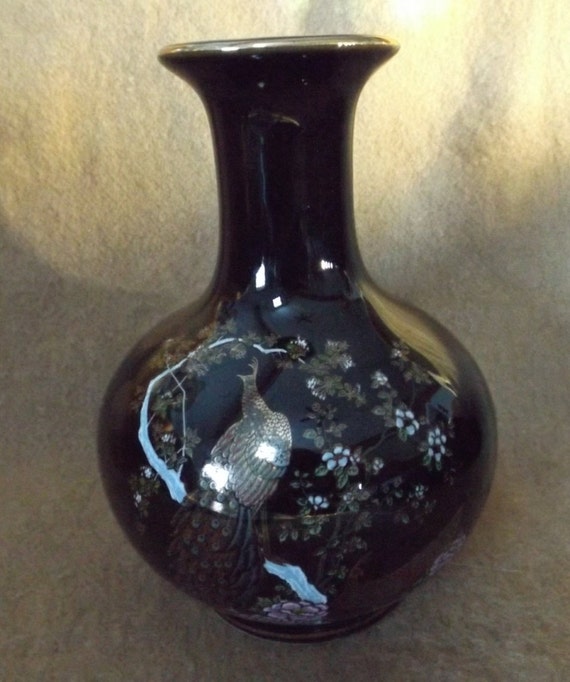Vintage OMC Yamaji Japan Peacock Vase omc yamaji peacock Etsy