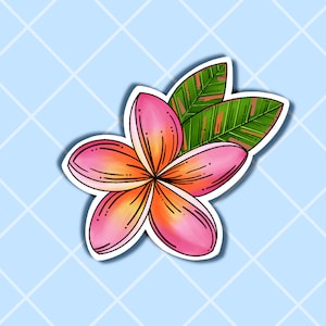 Tropical Plumeria Flower Sticker | Plumeria Sticker | laptop decoration | tumbler sticker | car sticker