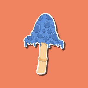 Adesivo fungo blu / adesivo fungo carino / adesivi bottiglia d'acqua / adesivo laptop