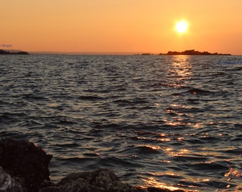 Foto von Sonnenuntergang an der Georgian Bay, Blue Mountain Canada, Original Landschaft Foto Zen Budget Geschenke für jeden Ruhestand Get Well Abschied