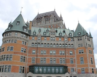 Schloss Frontenac Foto Vieux Quebec Stadt Kanada, Geschenk für alle ReiseFotografie Französisch historische Schloss Foto, europäische Haus Wand Deco