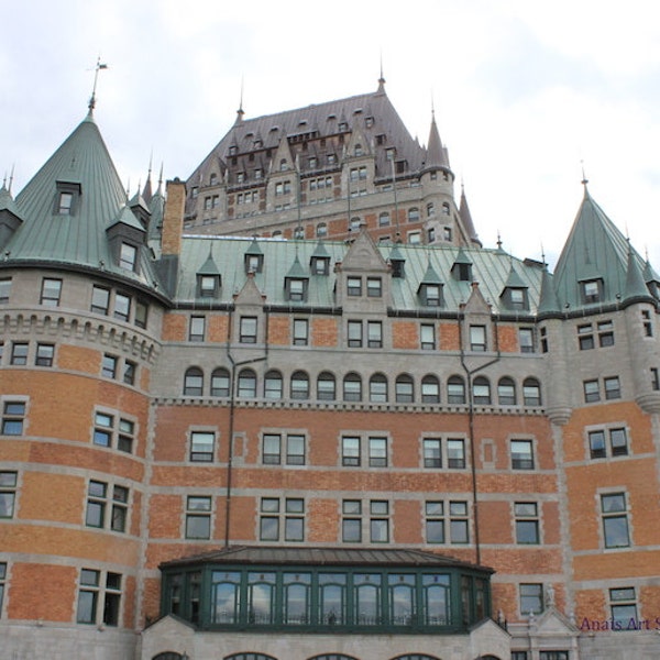 Château Frontenac Photo Vieux Quebec City Canada, Gift for everyone Travel Photography French Historic Castle Photo, European Home Wall Deco