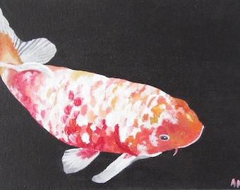 Koi Fish Greetings Note Art Cards, Good Luck, Retirement Card, Thank You Card, Japanese Inspirational Card for Retirement, Good Luck Symbol