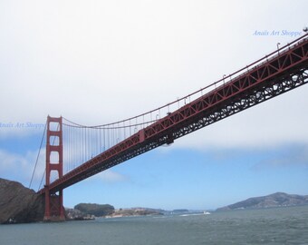 Digitales Foto von Golden Gate Bridge Foto San Francisco Kalifornien, Reise Foto Landschaft Fotografie, Wand-Dekor, Wohnkultur, Wandbehang