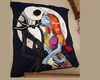 Jack and Sally crochet throw graph pattern / crochet graph pattern /Pumpkin King graph / Jack Skellington graph / Nightmare Before Christmas
