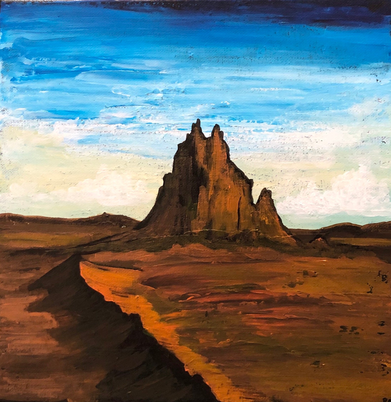 Shiprock NM original 12 x 12 acrylic painting Etsy