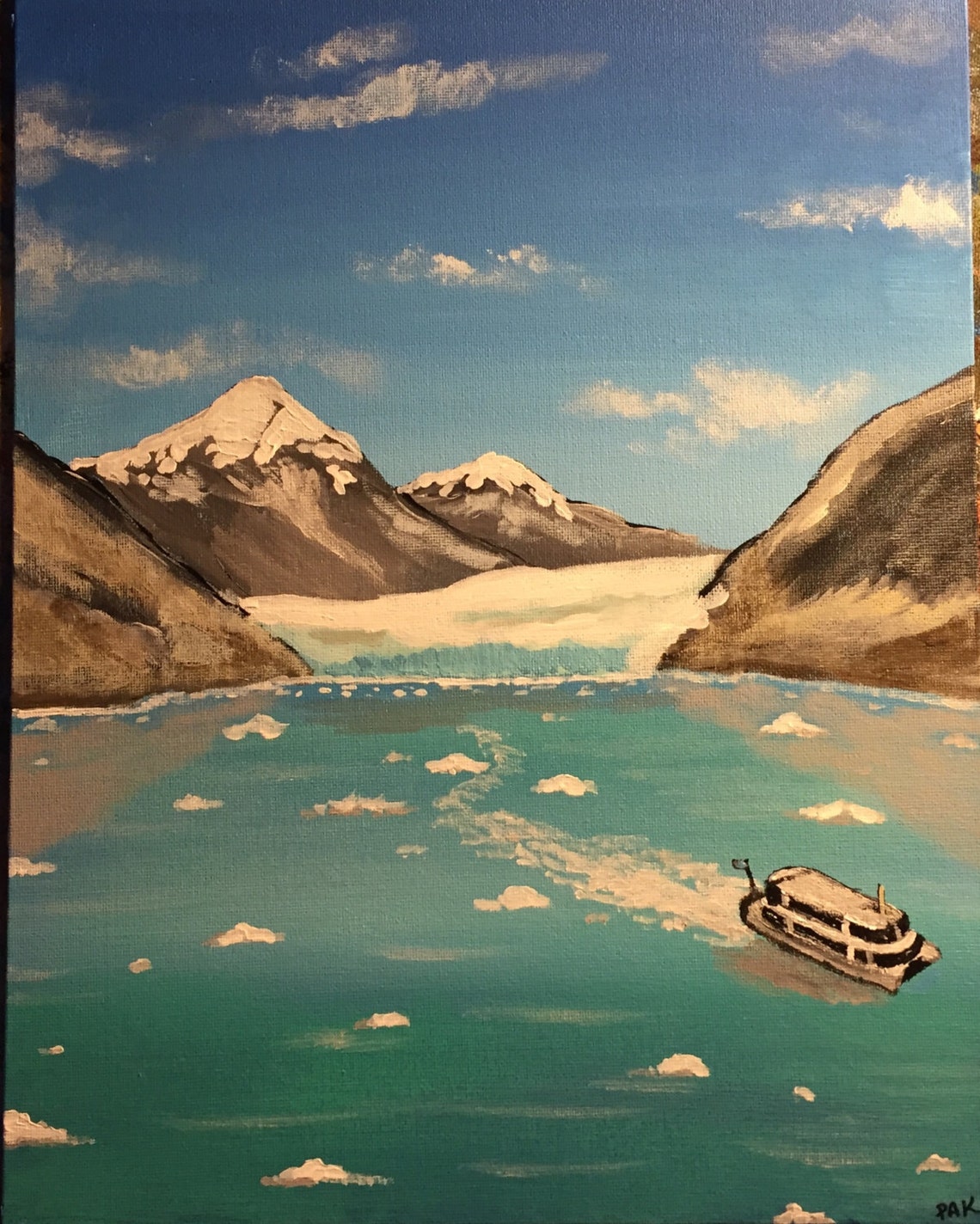 Alaska Original 11 X 14 Acrylic painting on a Etsy