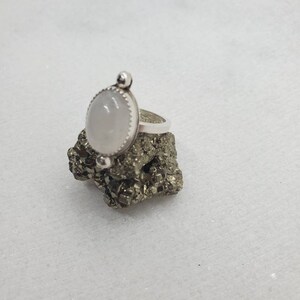 Moonstone silver ring Size 6, Sterling Silver 925, Gemstone, June Birthstone, Bohemian, Handmade, Oval, silver moonstone ring, woman ring