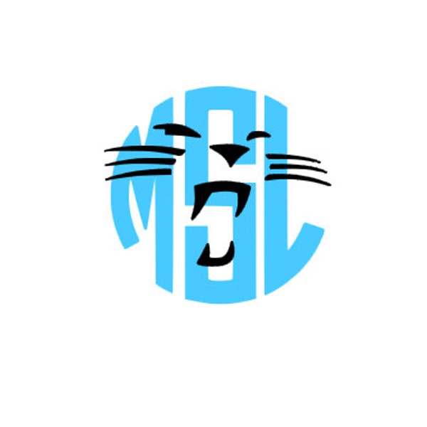 Carolina Panther Monogram Vinyl Decal
