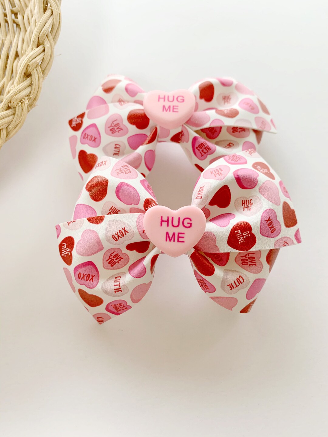 Set D'accessoires Cheveux "I Love Pink" - Barrettes Et Bandeau - Fait Main - Noir Et Rose
