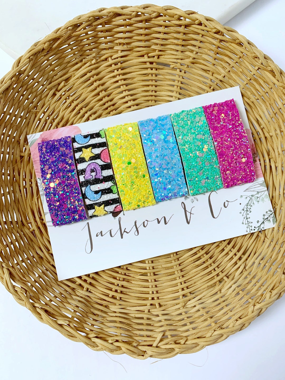 Girls Rainbow Glitter Hair Clip Set Rainbow Hair Clips Etsy