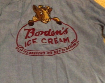 1960s Borden’s Elsie the Cow Embroidered Chambray Shirt