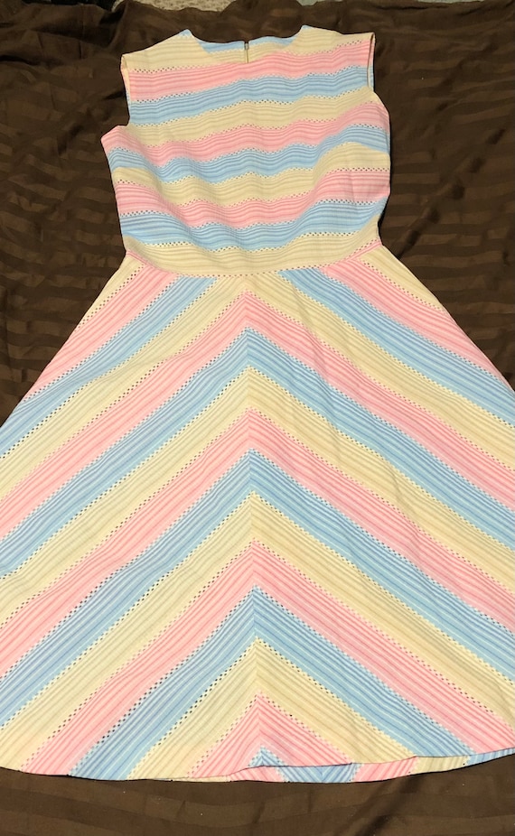 Spring Dream Pastel 1970s Dress and Jacket 34B