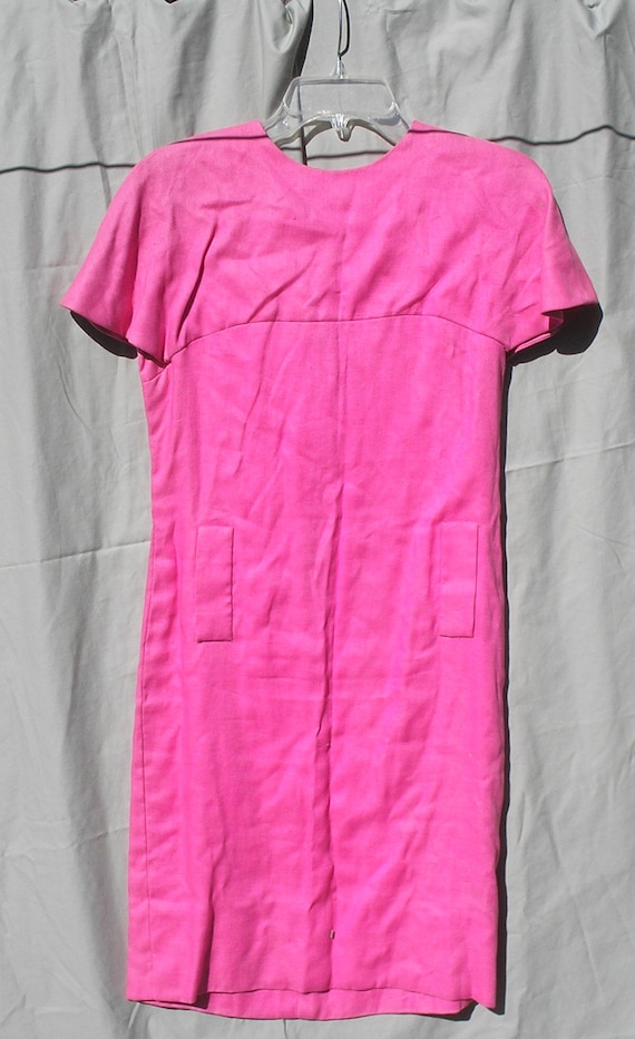 1960s Mr Mort Pink Linen Like Back Cape Collar Shi